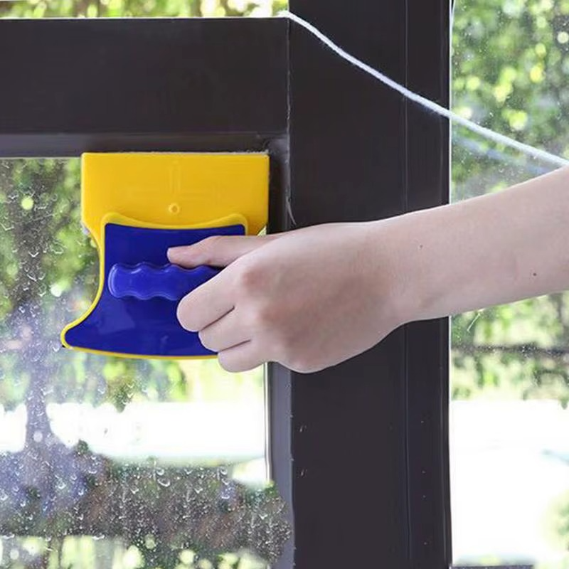 Nettoyeur de Vitres Double Face avec Corde de Sécurité