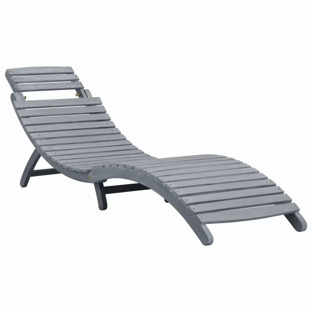 Chaise Longue Pliante en Bois d'Acacia Massif – Élégance et Confort en Extérieur