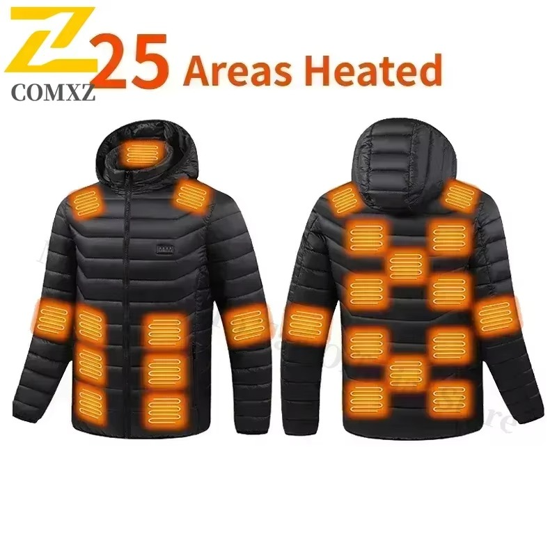 Veste Chauffante USB Électrique pour Hommes – Parka Hiver Imperméable avec Chauffage Intelligent