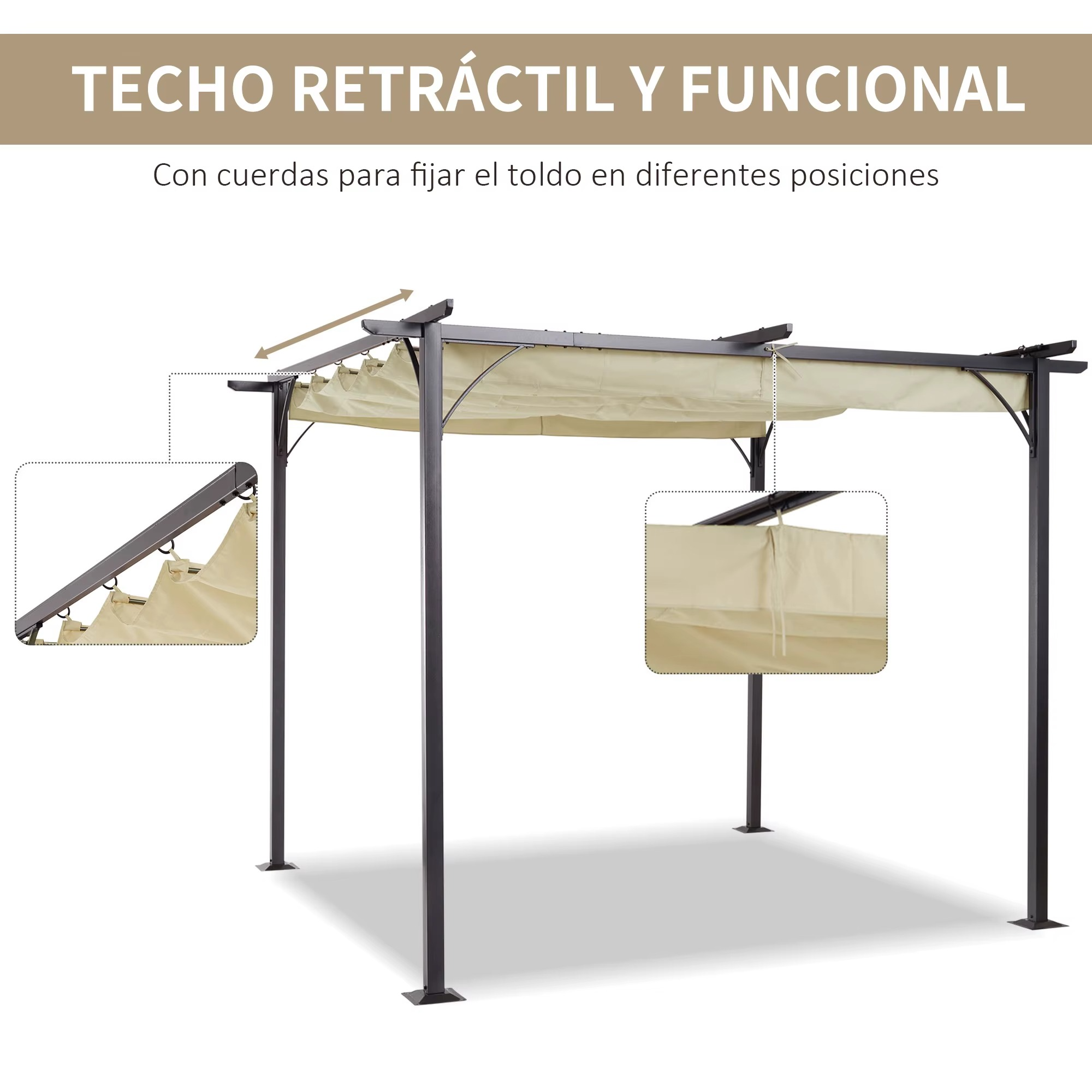 Pergola en Métal Outsunny 3x3m – Élégance et Protection pour Votre Espace Extérieur
