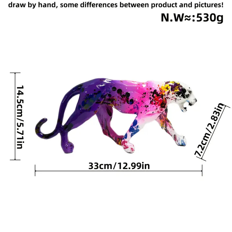 Sculpture Déco Léopard & Chèvre en Résine