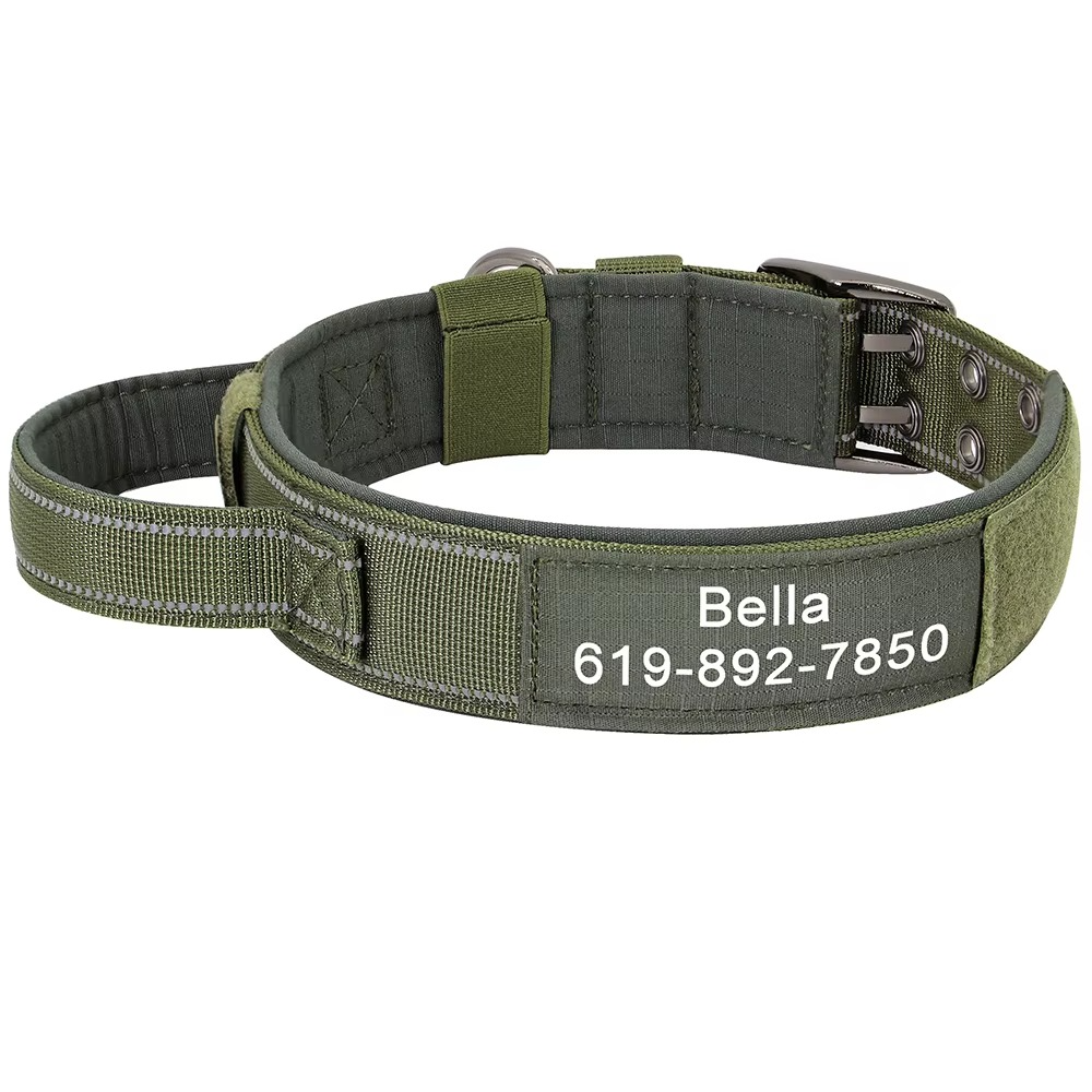 Collier Militaire Personnalisé pour Chien – Nylon Résistant & Réglable