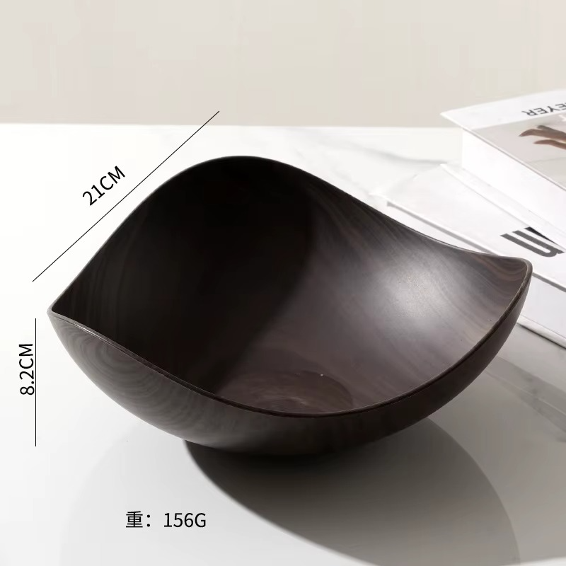 Assiette de Prestige en Plastique Imitation Bois – Élégance Naturelle