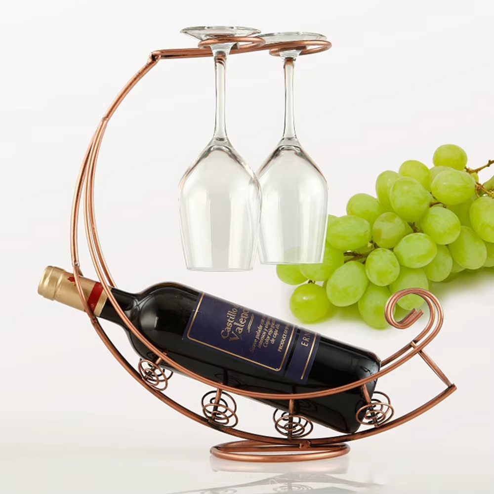 Support à Verres & Bouteille de Vin
