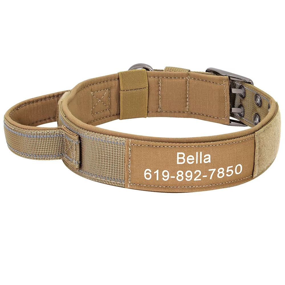 Collier Militaire Personnalisé pour Chien – Nylon Résistant & Réglable
