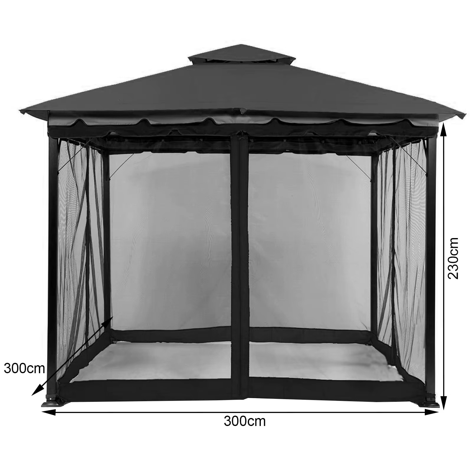Moustiquaire Universelle pour Gazebo à Quatre Portes - Protection Anti-Insectes pour Pavillon de Jardin