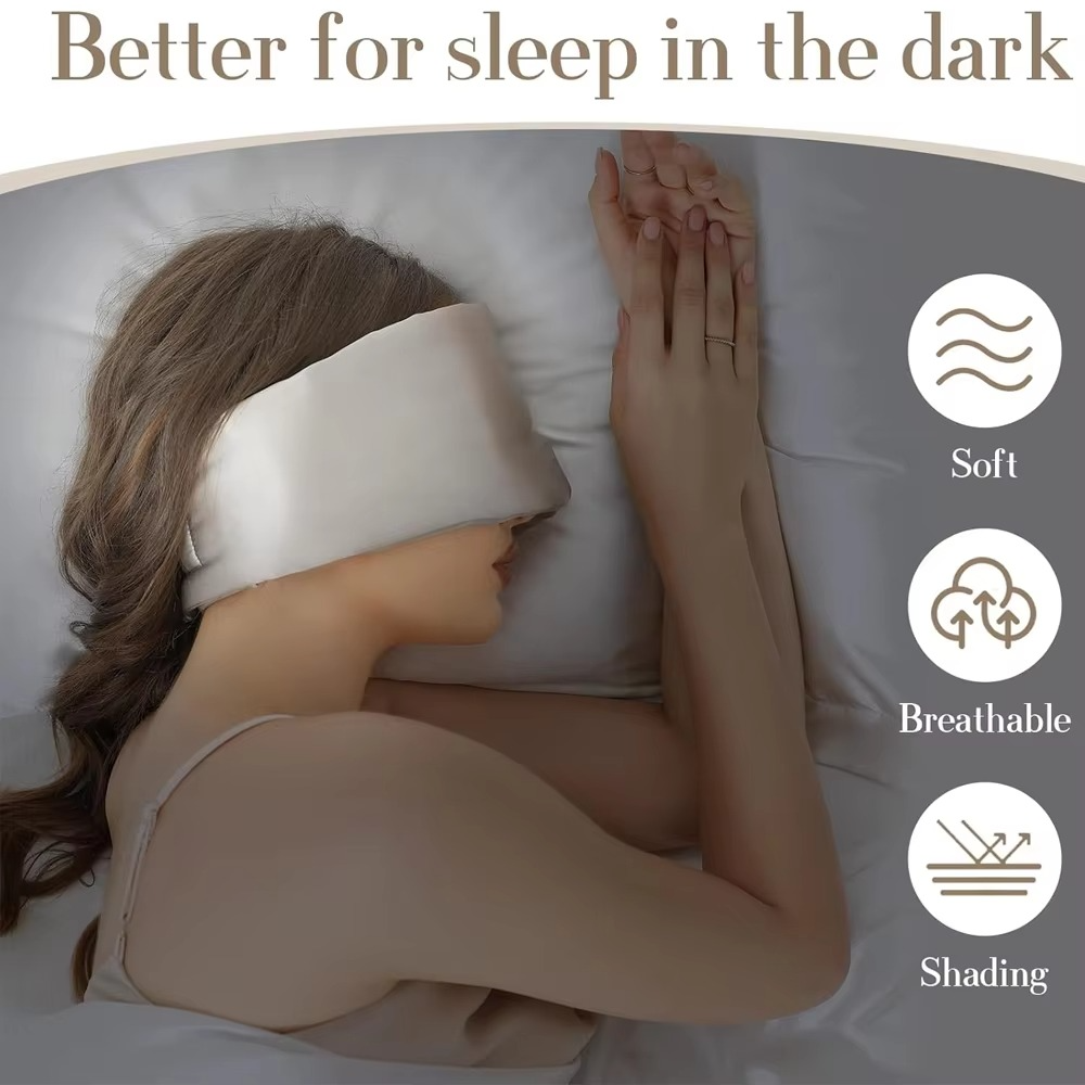 Masque de Sommeil en Soie de Mûrier 100% – Bloque la Lumière, Confort Optimal