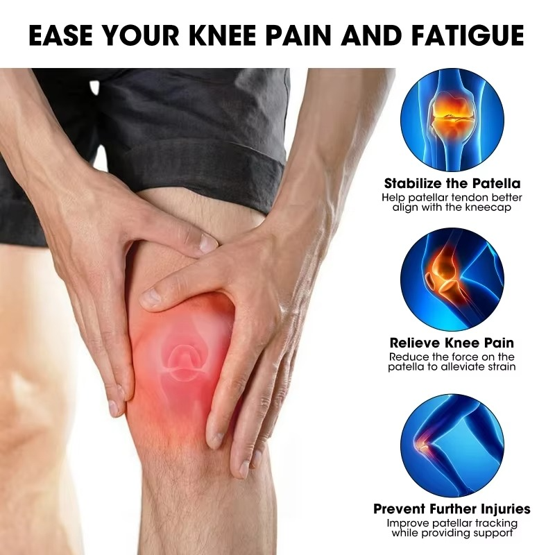 Stabilisateur de Genou Respirant avec Coussin en Silicone – Tous Sports