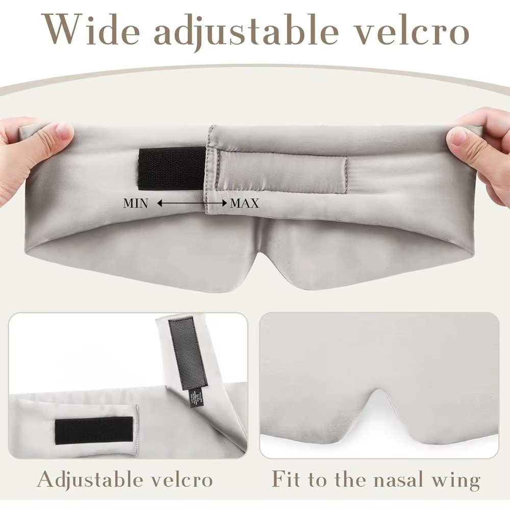 Masque de Sommeil en Soie de Mûrier 100% – Bloque la Lumière, Confort Optimal