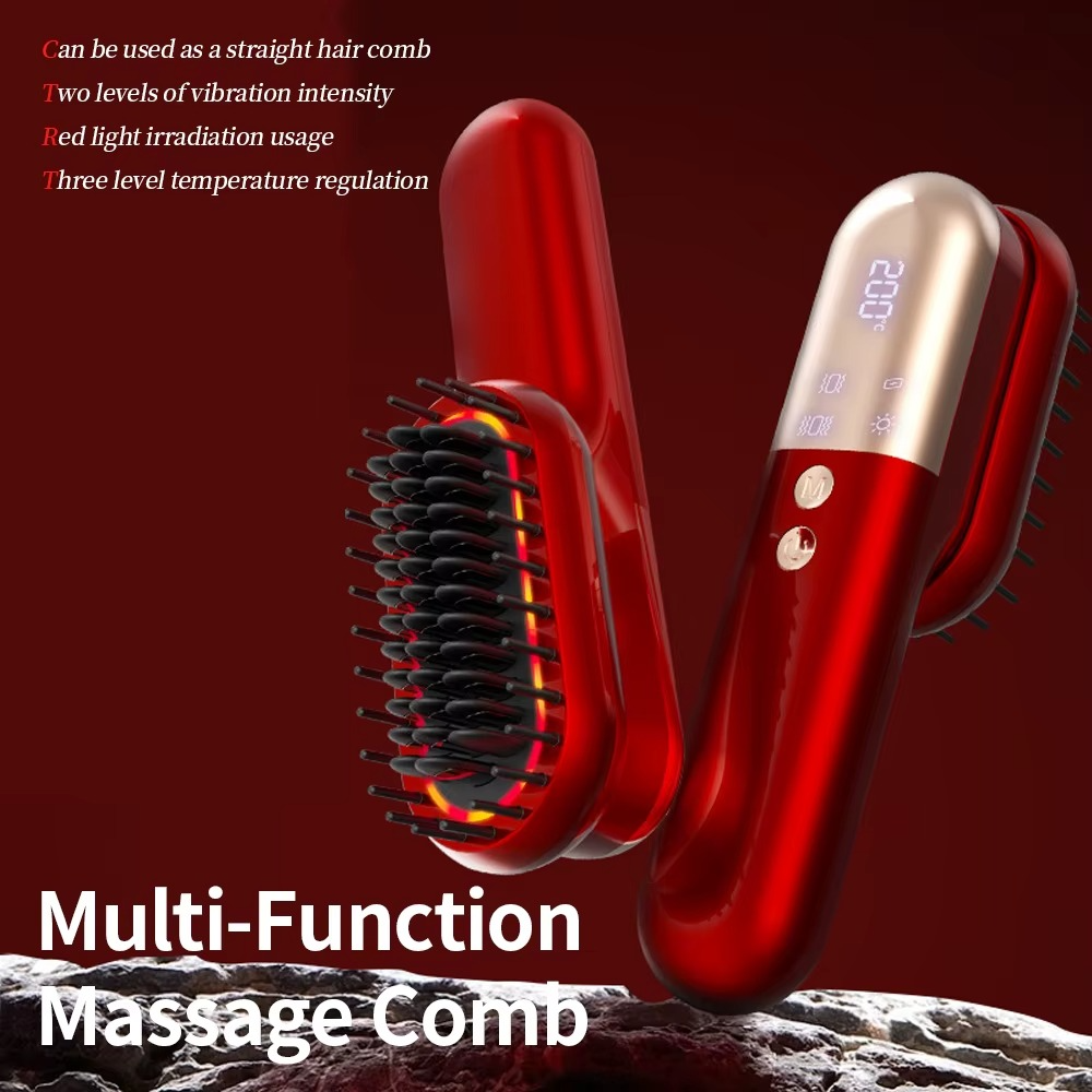 Brosse Thérapie Lumière – Peigne de Massage Électrique Anti-Chute de Cheveux