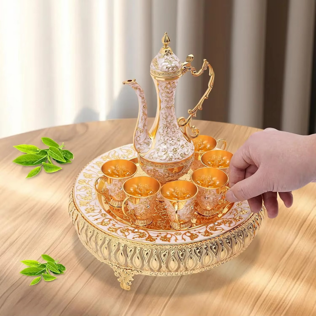 Service de Cafetière & Théière Turque Doré Vintage