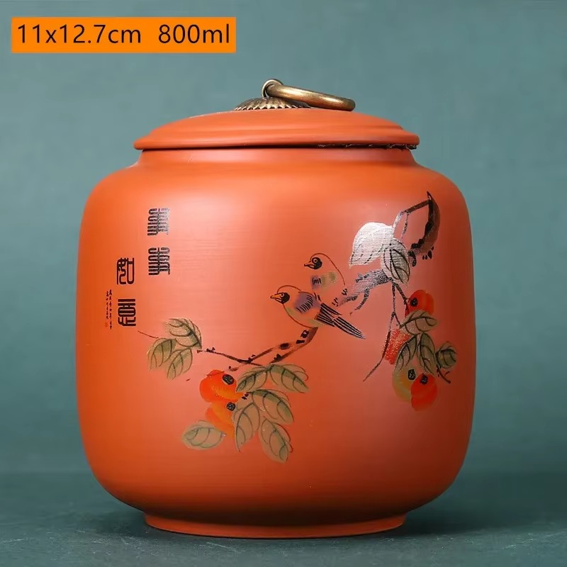 Caddie à Thé en Argile Violette Antique – L’Art de la Conservation