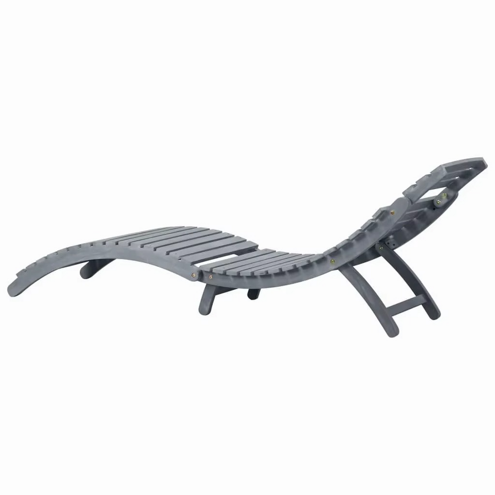 Chaise Longue Pliante en Bois d'Acacia Massif