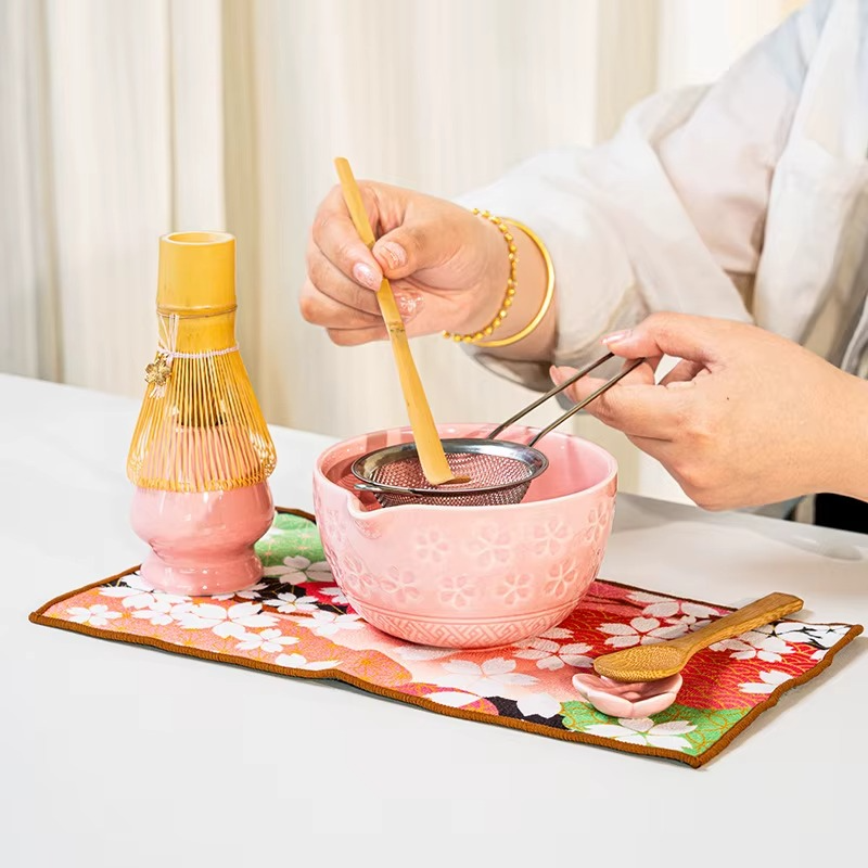 Service à matcha fleurs de cerisier – Set Sakura