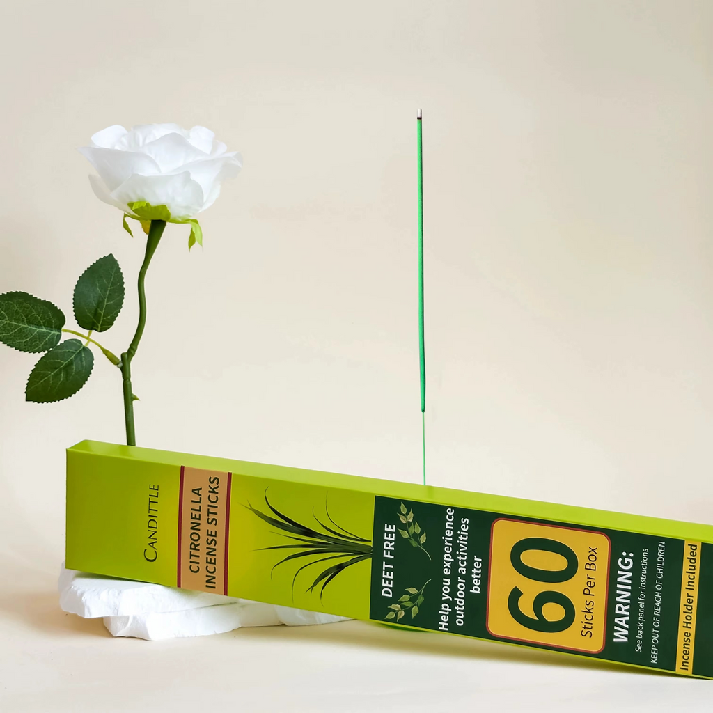 Bâton d'Encens Anti-Moustiques à la Citronnelle - Naturel et Sûr pour l'Extérieur