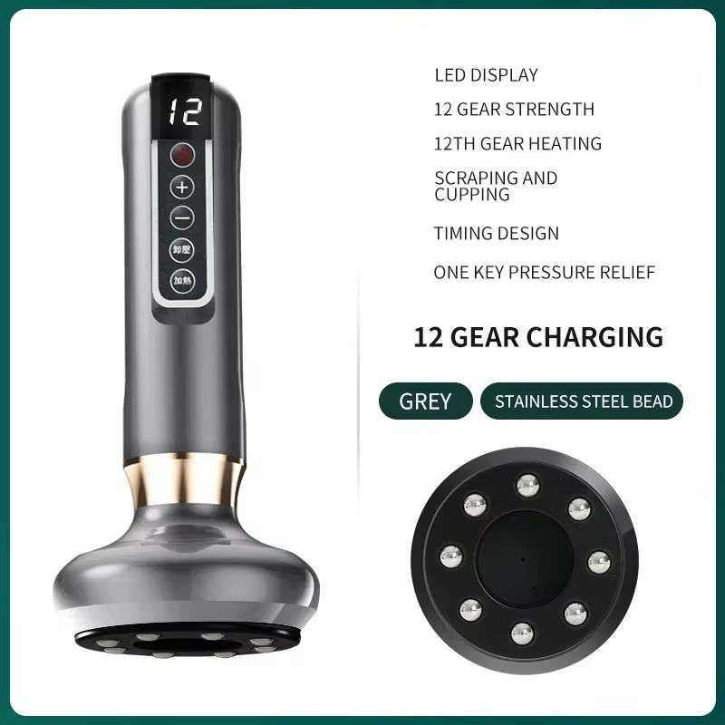 Masseur Électrique Gua Sha Tricolore – Anti-Cellulite, Infrarouge et Aspiration sous Vide