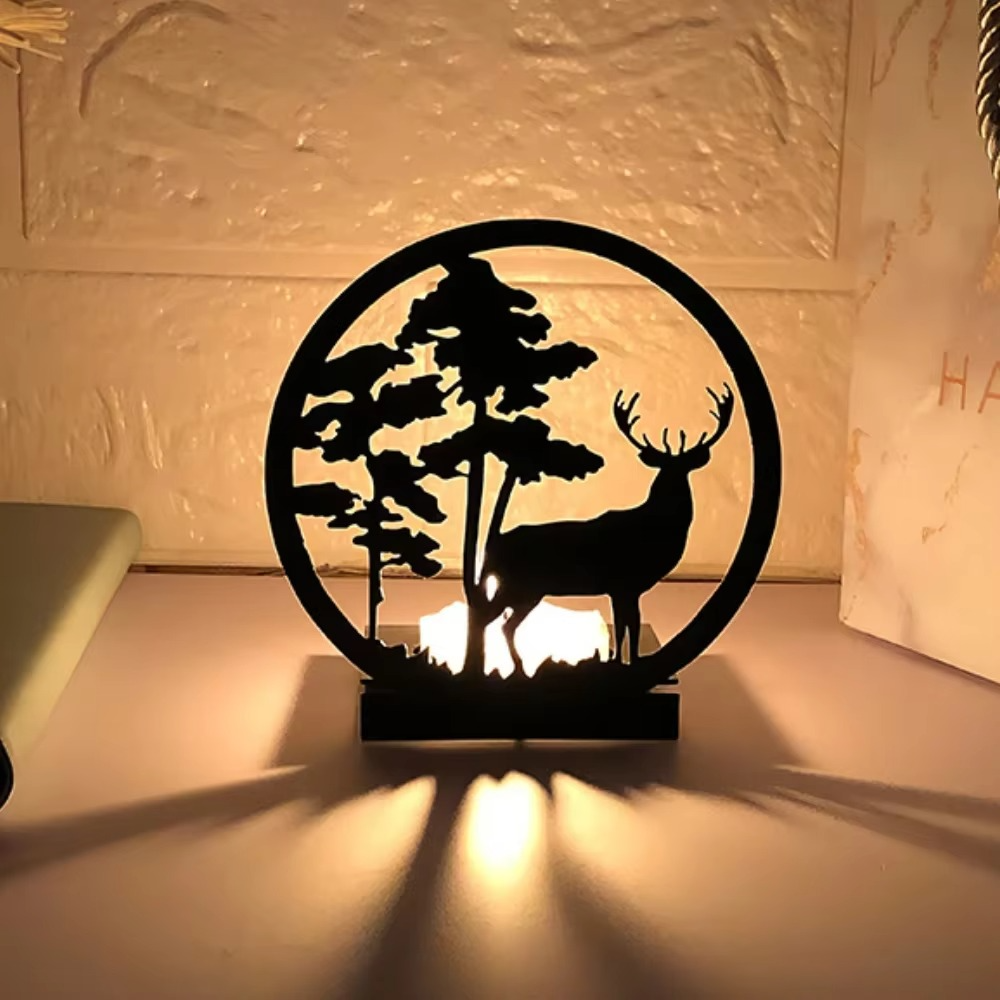 Bougeoir Animaux 3D en Métal – Silhouette en Fer