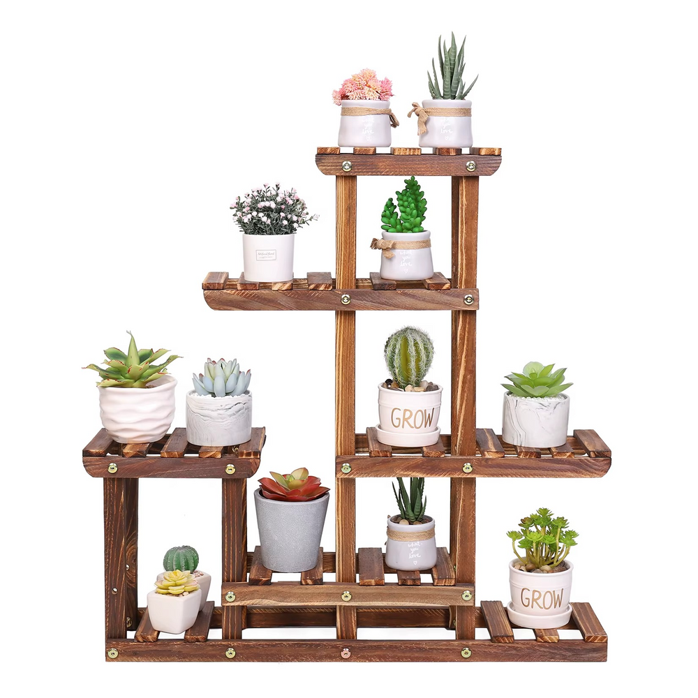 Étagère en Bois pour Plantes – Support d'Angle en Bois de Pin Massif
