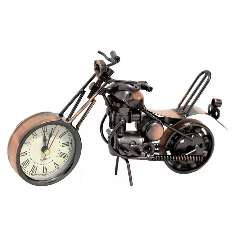 Horloge de Moto en Bronze – Une Icône Vintage pour un Bureau d’Exception
