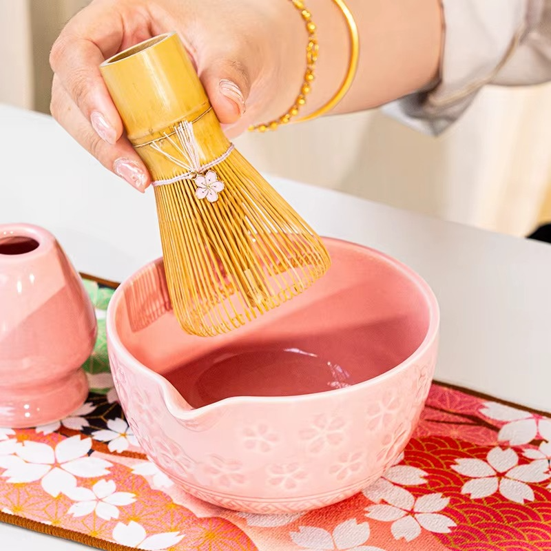 Service à matcha fleurs de cerisier – Set Sakura