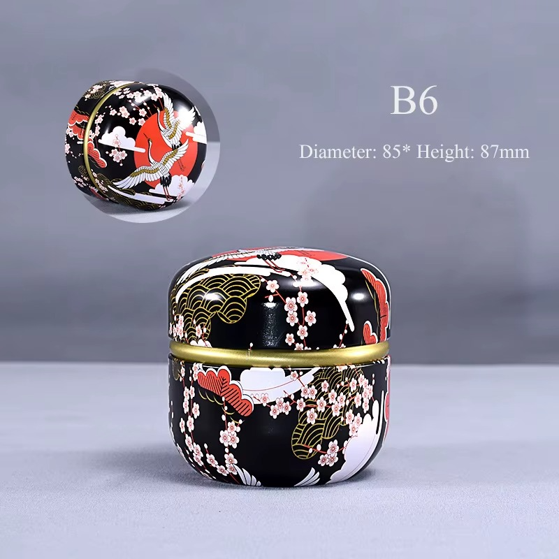 Boîte à Thé Japonaise en Fer Blanc