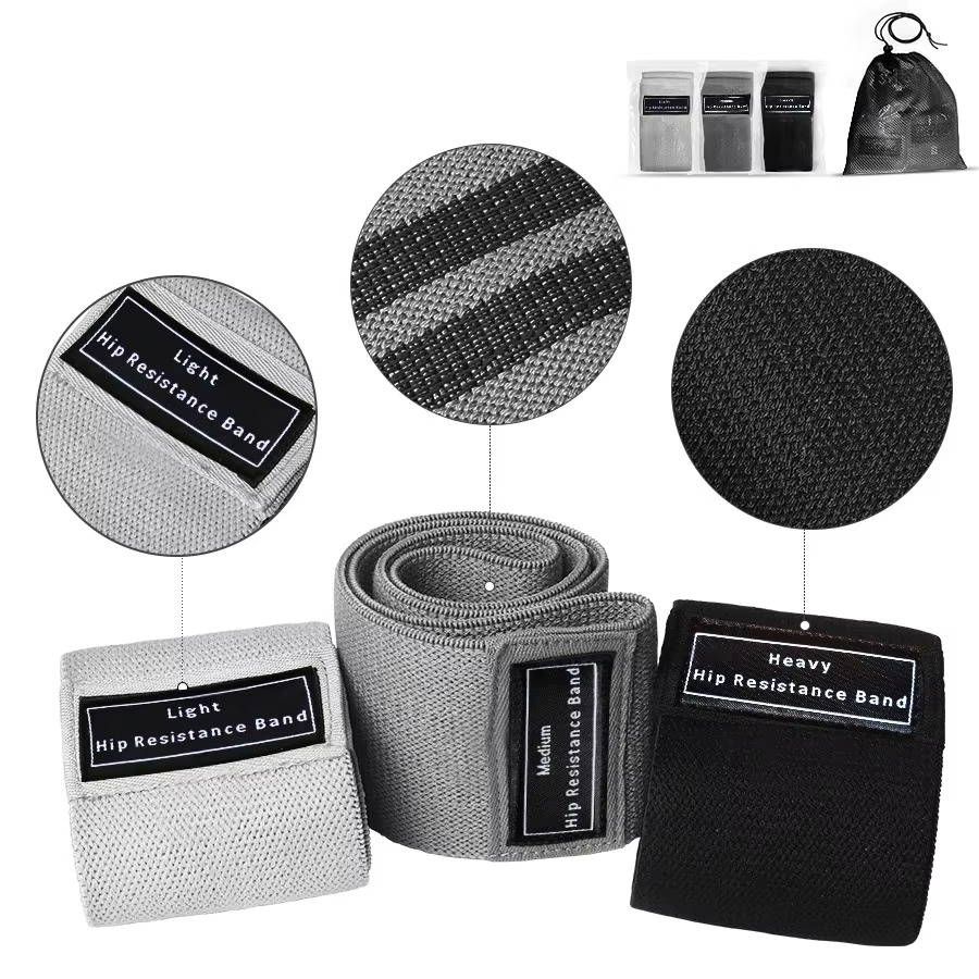 Bandes de Résistance en Tissu – Entraînement Fessiers, Cuisses & Corps Complet