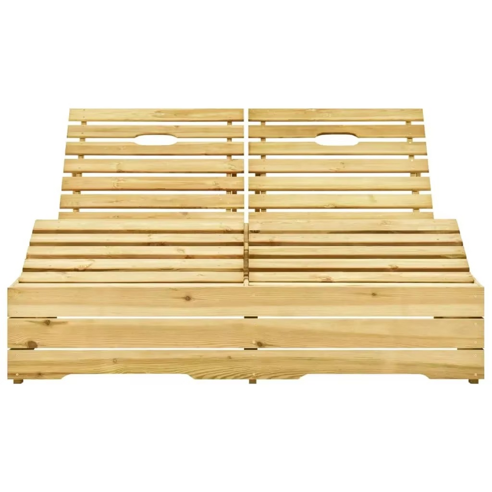 Chaise Longue Double en Bois Imprégné