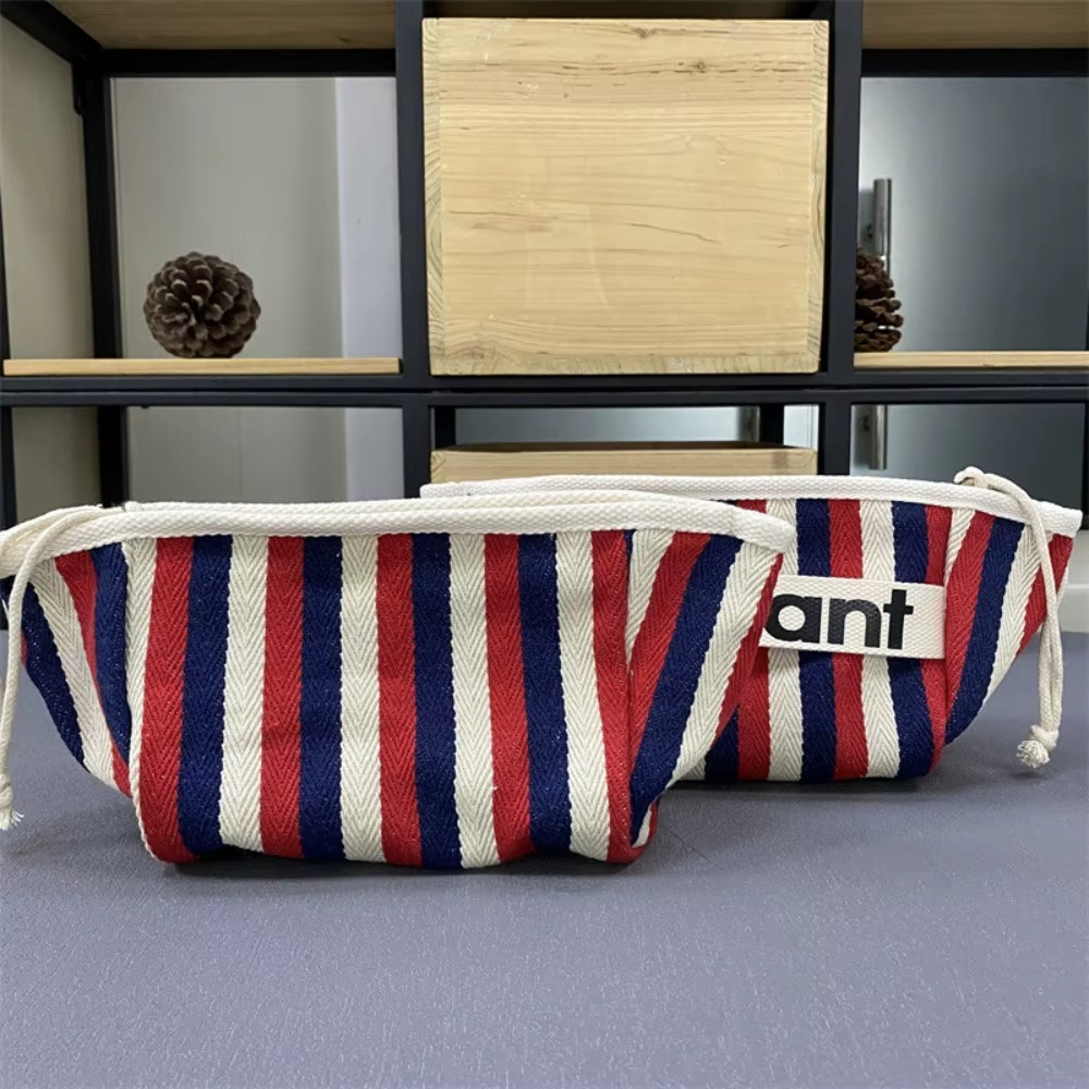 Trousse de Maquillage en Toile Rayée