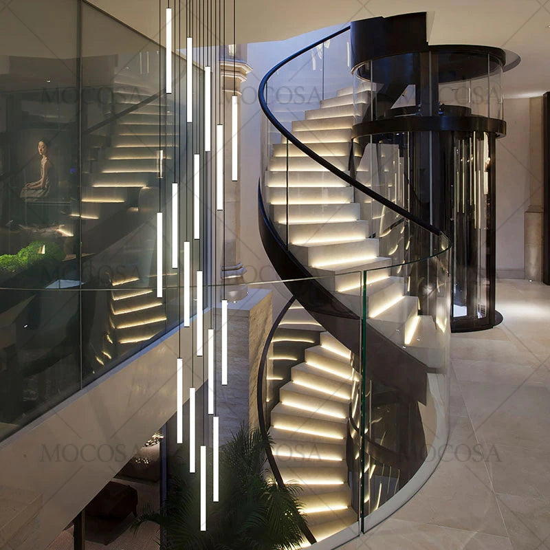 Lustre LED Minimaliste pour Escalier et Salon