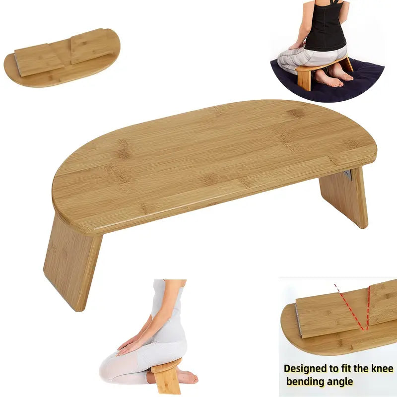 Tabouret de Méditation Ergonomique en Bambou – Pour Yoga, Pilates & Relaxation