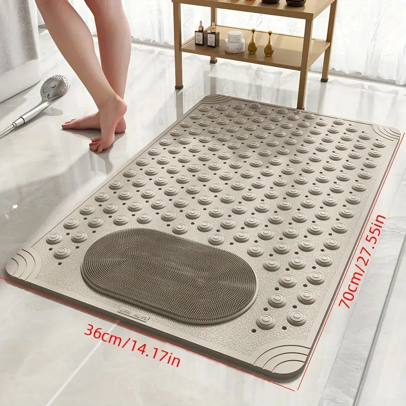 Tapis de Douche Antidérapant avec Ventouses & Drainage – Massage des Pieds