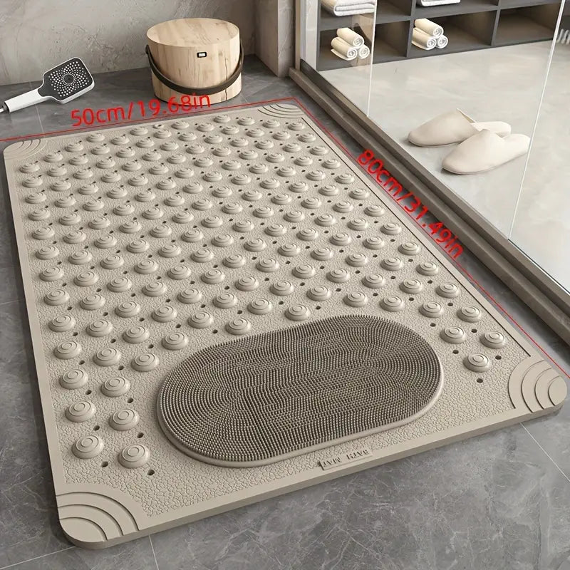 Tapis de Douche Antidérapant avec Ventouses & Drainage – Massage des Pieds