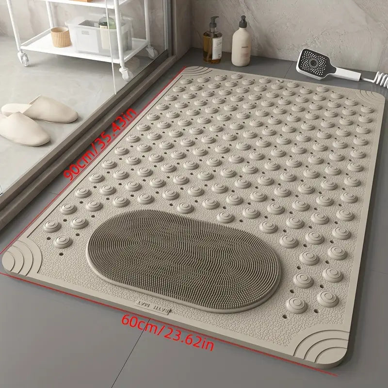 Tapis de Douche Antidérapant avec Ventouses & Drainage – Massage des Pieds