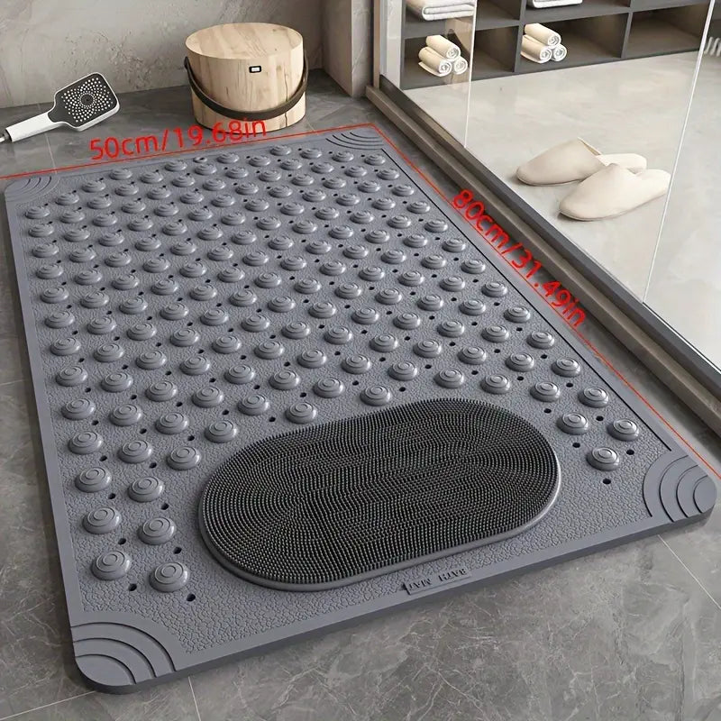 Tapis de Douche Antidérapant avec Ventouses & Drainage – Massage des Pieds