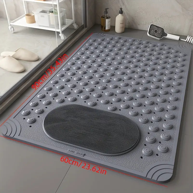 Tapis de Douche Antidérapant avec Ventouses & Drainage – Massage des Pieds