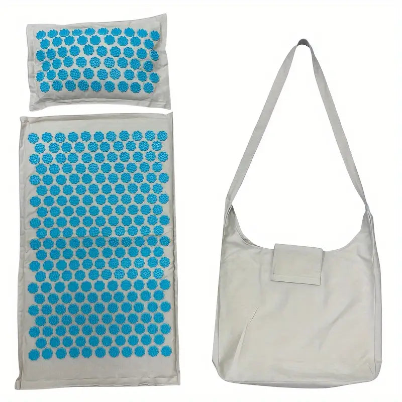 Ensemble de Massage & Acupression Yoga 3 Pièces – Tapis + Oreiller + Sac de Rangement