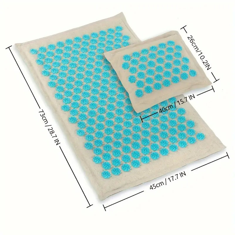 Ensemble de Massage & Acupression Yoga 3 Pièces – Tapis + Oreiller + Sac de Rangement