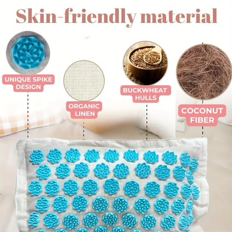 Ensemble de Massage & Acupression Yoga 3 Pièces – Tapis + Oreiller + Sac de Rangement