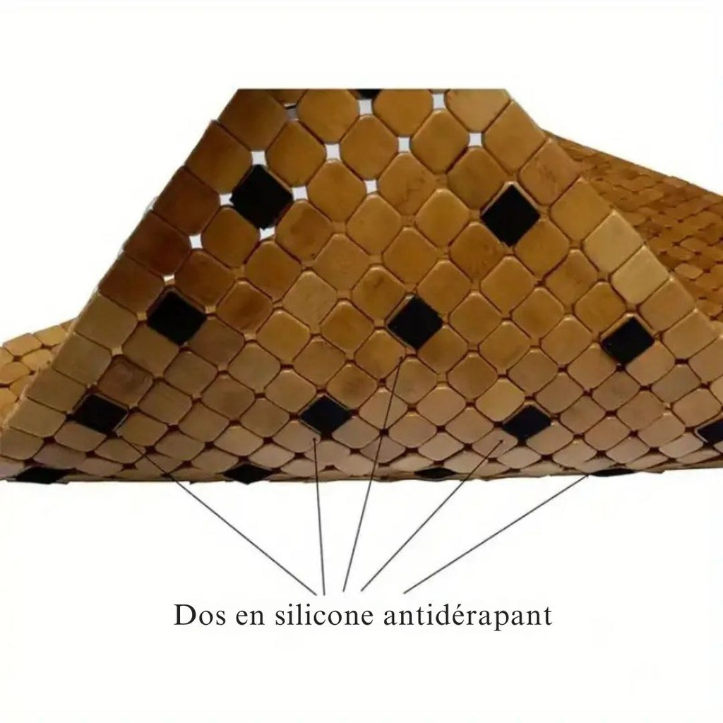 Tapis de Bain en Bambou Naturel - Antidérapant & Résistant à l’Eau