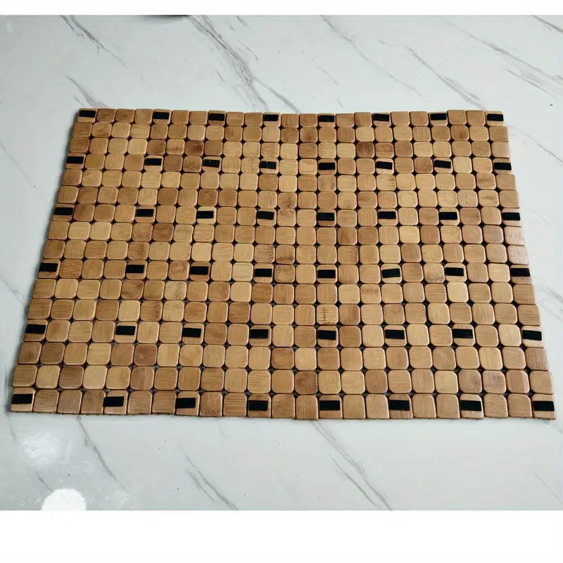 Tapis de Bain en Bambou Naturel - Antidérapant & Résistant à l’Eau