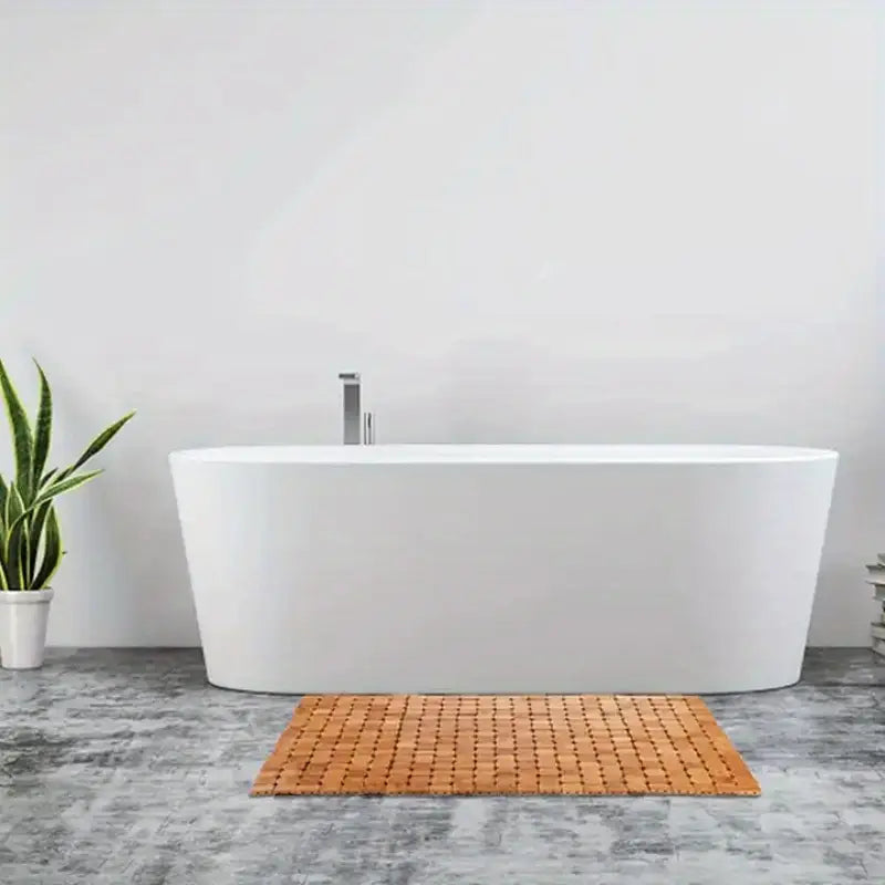 Tapis de Bain en Bambou Naturel - Antidérapant & Résistant à l’Eau