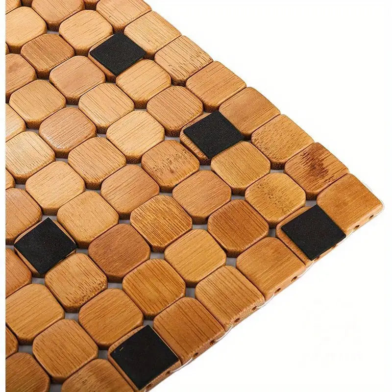 Tapis de Bain en Bambou Naturel - Antidérapant & Résistant à l’Eau