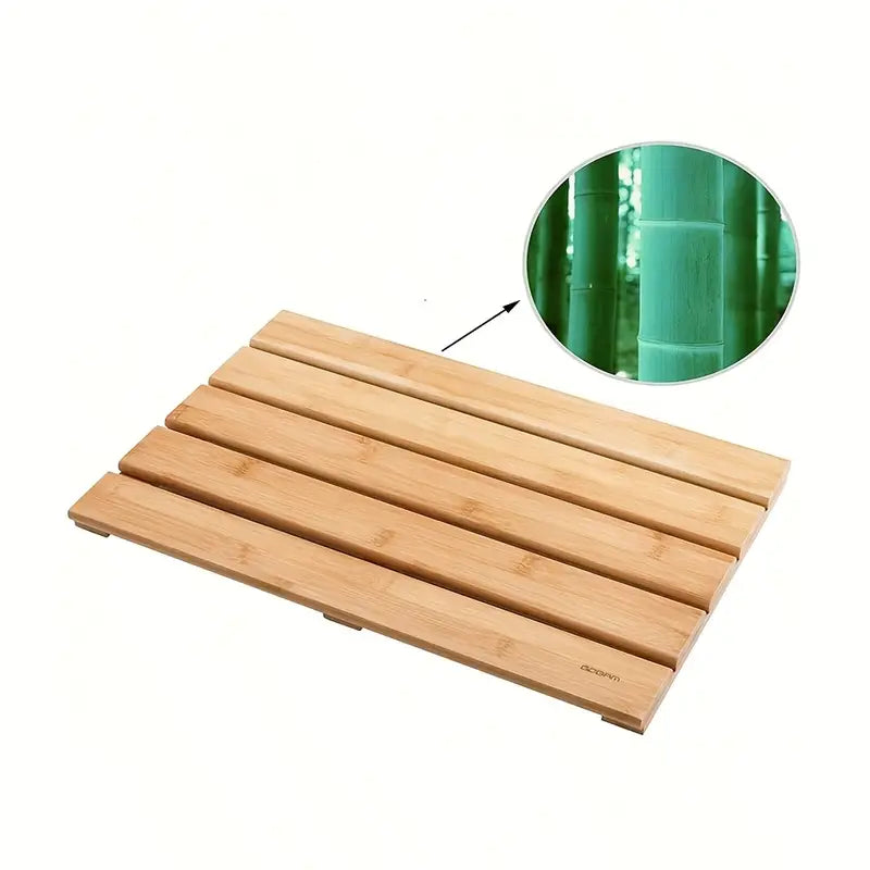 Tapis de Douche en Bambou | Antidérapant & Imperméable