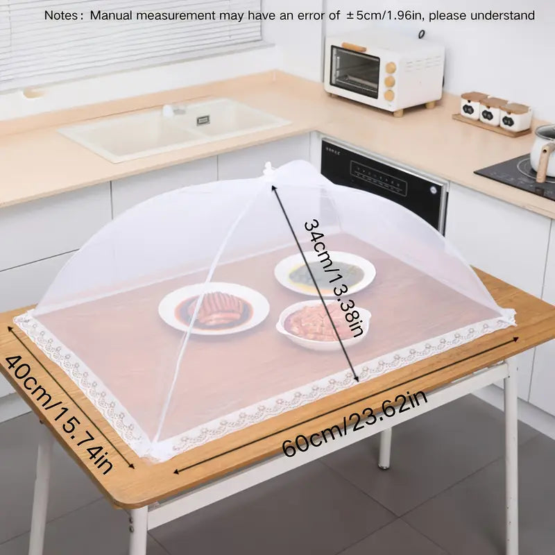 Tente de Couverture de Nourriture en Maille Blanche - Style Parapluie