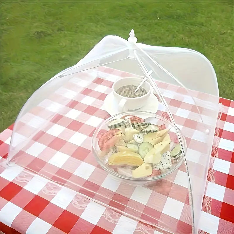Tente de Couverture de Nourriture en Maille Blanche - Style Parapluie