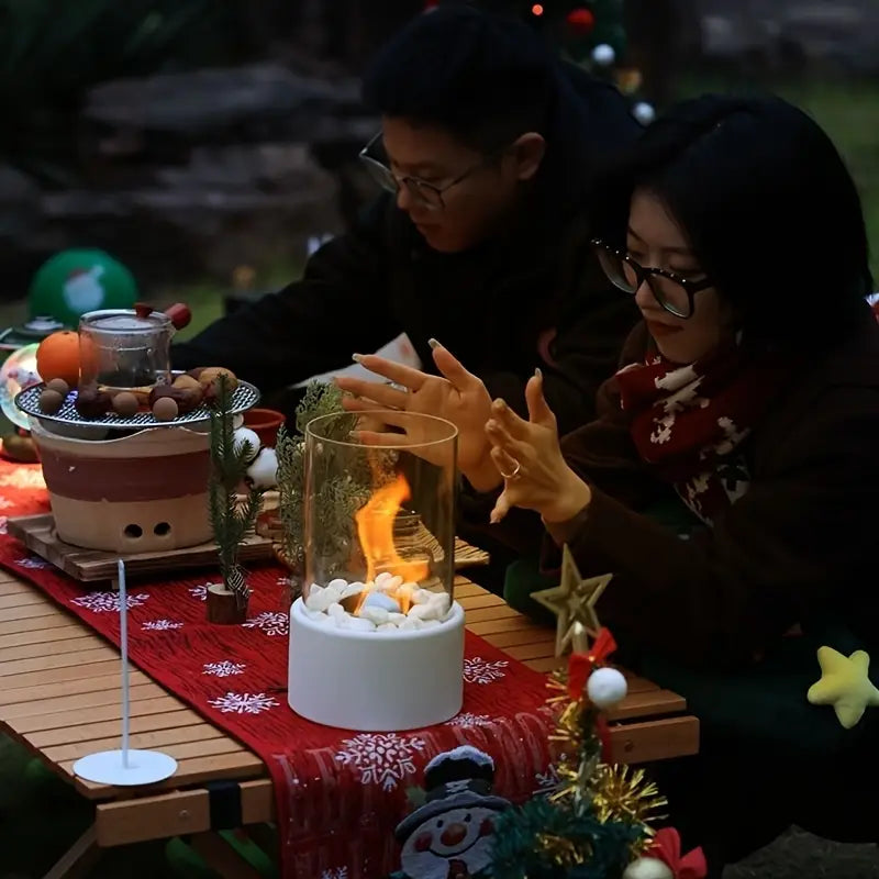 Cheminée Murale Classique en Métal – Avec Porte en Verre & Ventilation Naturelle