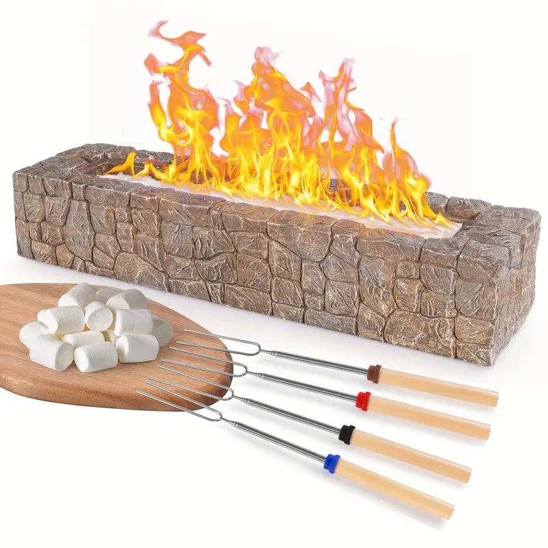 Foyer de Bureau Élégant – Cheminée de Table Rectangulaire Sans Évent