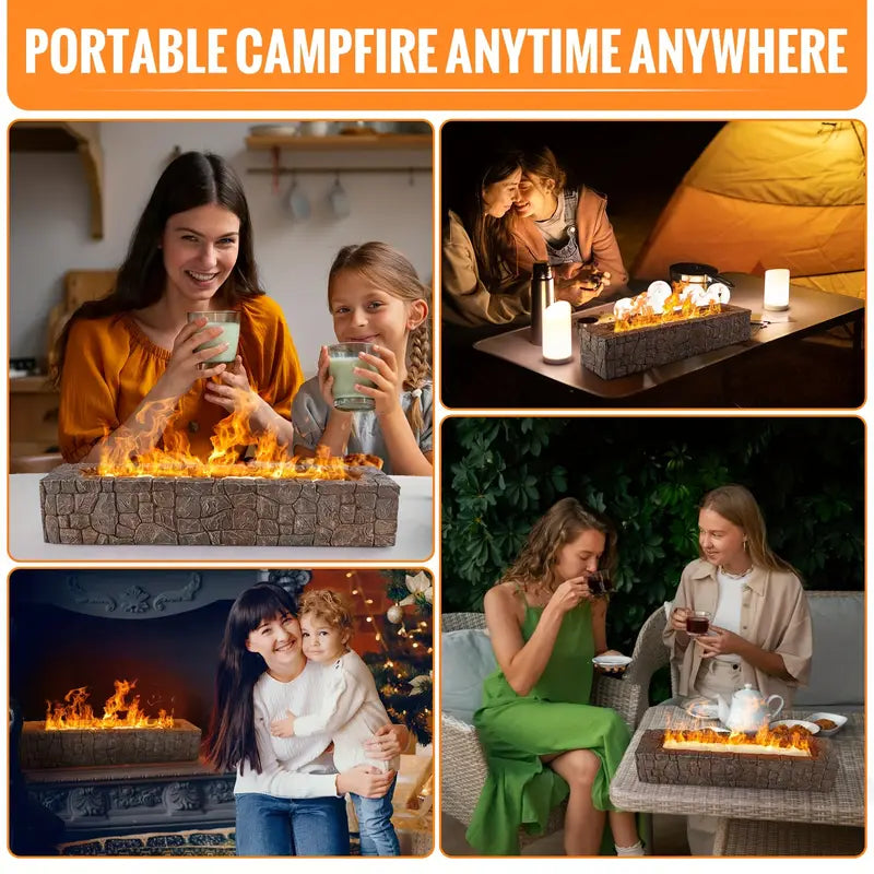 Foyer de Bureau Élégant – Cheminée de Table Rectangulaire Sans Évent