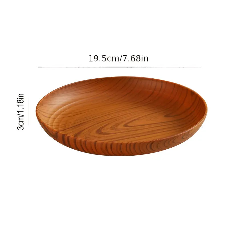 Assiettes Épaissies Couleur Bois