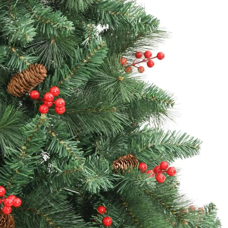 Künstlicher Weihnachtsbaum 240cm - Außendekoration mit Tannenzapfen und Beeren